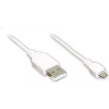GoodConnections Alcasa USB 2.0 kabel, USB-A naar micro-USB B, 3 m, wit 2510-MB03W