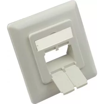 GoodConnections centraalplaat 50x50mm met afdekraam 80x80mm voor netwerkdozen, signaalwit RAL9003 (GC-N0155)