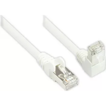 Good Connections 806W-003W Cat.6 S/FTP PiMF patchkabel, 250 MHz, RJ45, 90° naar beneden haaks, wit, 0,25 m