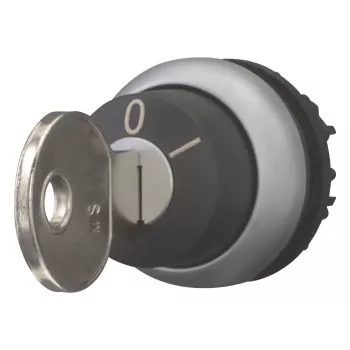 Eaton M22-WRS-MS5 sleutelkeuzeschakelaar, 3 posities, veerterugzetting, zwart/zilver 111785