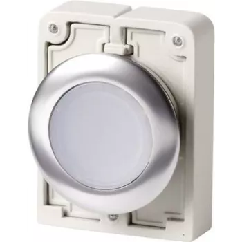 Eaton M30C-FDRL-W vlakke ronde drukknop-bediening, chroom sierring, wit 182950