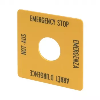 Eaton 216484 M22-serie gele blindlegendaplaat, snap-on frontmontage, polycarbonaat