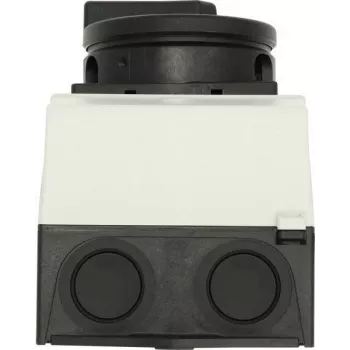 Eaton T0-1-102/I1/SVB-SW 2-polige hoofdschakelaar, 20 A, 690 V AC, zwarte greep, witte frontplaat 207144