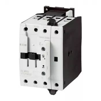 Eaton DILMP63 vermogensschakelaar, 3-polig, 63 A, 230 V AC 50 Hz / 240 V AC 60 Hz spoel, 1 NO + 1 NC, IP00 109855