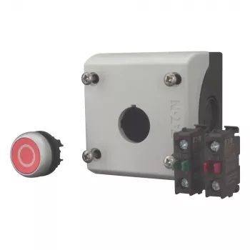 Eaton M22-D-R-X0/KC11/I drukknop-actor met contactblok, rood, titanium, kunststof, IP66/IP67/IP69 216521