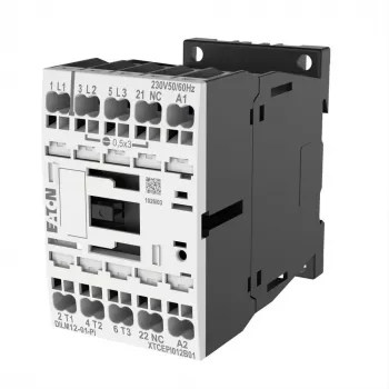 EATON DILM12-199244 3-polige vermogensschakelaar, 12 A, 230 V 50 Hz / 240 V 60 Hz spoel, 1 NO hulpcontact, schroefklemmen