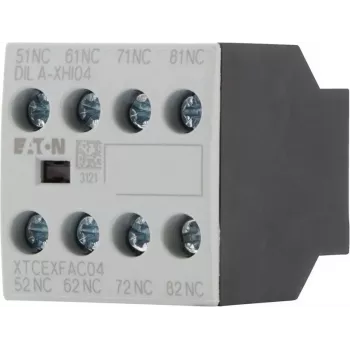 Eaton DILA-XHI04 hulpcontactblok, 4-polig, 2NO+2NC, frontmontage, schroefklemmen, zwart/wit 276424