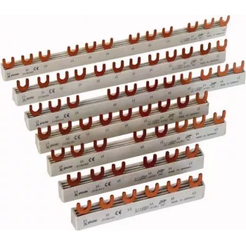 Eaton Euro-Vario 63A pin busbar EVG-3P+3N/12MO, 12 modules, 3-fase + 3-nulleider, 10 mm², volledig geïsoleerd, 400 V AC, grijs 121091