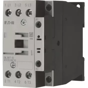 Eaton DILM17-10(RDC24) 3-polige contactor, 24 V DC spoel, 17 A AC-3, 1 NO hulpcontact, IP00, zwart/wit 277018