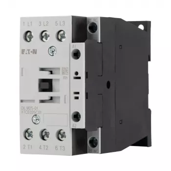 Eaton DILM25-01(RDC24) 3-polige contactor, 24 V DC spoel, 25 A AC-3, 1 NC hulpcontact, IP00, zwart/wit 277178