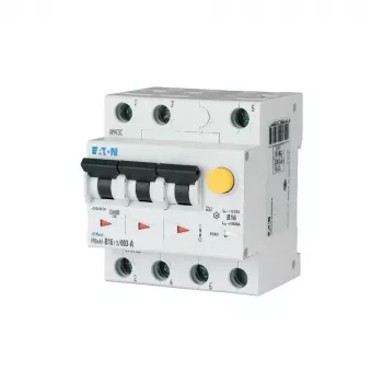 EATON FRBMM-C16/3/003-A RCBO, 16 A, 30 mA, type A, C-karakteristiek, 3-polig + N, 6 kA, 4 TE 170740