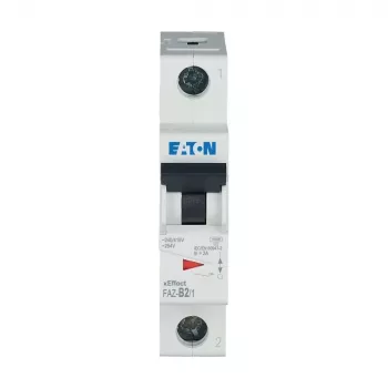 EATON FAZ-B2/1 installatieautomaat, 1-polig, type B, 2 A, 6 kA, 230/400 V AC, DIN-railmontage, thermomagnetisch 278523