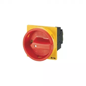 Eaton P1-32/EA/SVB/N/HI11 4-polige hoofdschakelaar, 32A, IP65, zwarte behuizing met rood/gele greep 057859