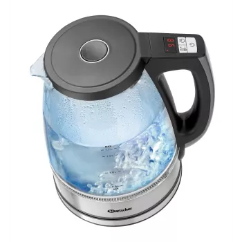 Bartscher glazen waterkoker 1,7L met 6 temperatuurinstellingen en LED-display 200135