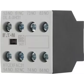 Eaton DILA-XHI31 hulpcontactblok, 3 NO + 1 NC, schroefklemmen, frontmontage, zwart/wit 276427