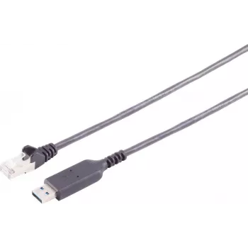 S CONN MAXIMUM CONNECTIVITY USB-A LAN-adapterkabel 1G, USB Type-A stekker naar RJ45, PVC, zwart, 1,5m (13-52155)