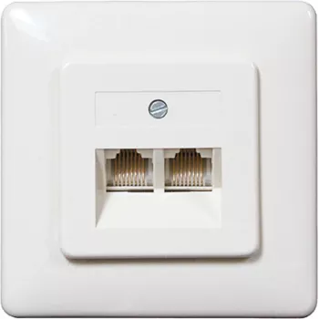 SHIVERPEAKS ISDN wandcontactdoos, 2 x RJ45 bus, inbouw, uitschakelbare afsluitweerstand, wit 69989