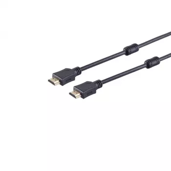 S CONN MAXIMUM CONNECTIVITY 77478-15-FERRIT HDMI-kabel, HDMI A-stekker naar HDMI A-stekker, vergulde contacten, ferriet, Full HD, Ultra HD, 3D, HEAC, 15 m