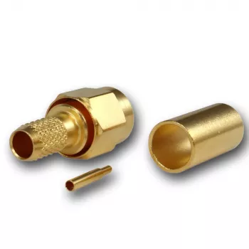 Telegärtner SMA-kabelstekker krimp/soldeer G01, RG-58C/U, goud, 1 stuk (J01150A0041Z)
