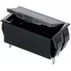 Bopla batterijhouder voor 2 AA (Mignon) cellen, 9V-blok aansluiting, soldeerlipjes, 65 x 37 x 21,5 mm, zwart 46300000