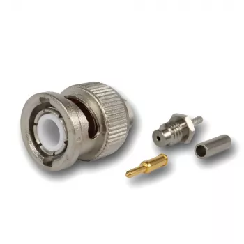 Telegärtner BNC crimpstekker 50 Ohm voor RG-178 B/U, recht, vernikkeld/verguld, 1 stk.