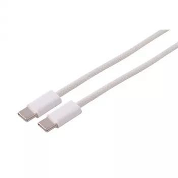 S CONN MAXIMUM CONNECTIVITY USB-C-oplaadkabel, 2.0, 60W, wit, textiel, 1,5m (14-21156)