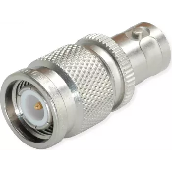 Telegärtner BNC-bus naar TNC-stekker adapter, 50 Ohm, vernikkeld messing, DC-4 GHz, recht