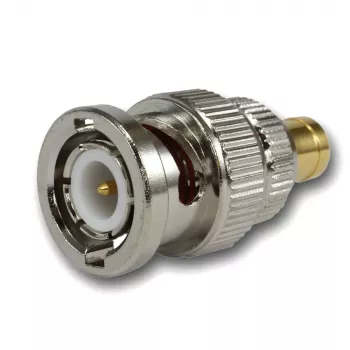 TELEGÄRTNER coaxiale adapter BNC-stekker naar SMB-bus, 50 Ohm, recht, vernikkeld messing J01008F0030