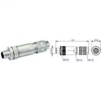 TELEGÄRTNER M12 D-gecodeerde Cat.5 veldmonteerbare connector, 4-polig, afgeschermd, recht J80026A0200