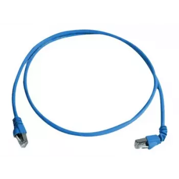 Telegärtner L00002A0177 patchkabel, Cat 6A S/FTP PiMF, 3,0 m, eenzijdig 90° haakse stekker, 10 Gbit/s, halogeenvrij, blauw