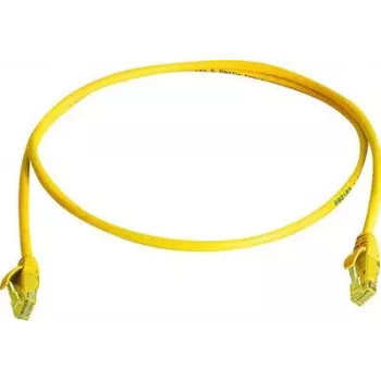 Telegärtner 100008205 RJ45-patchkabel, CAT 5e, 1,0 m, vlamvertragend, met knikbeschermer, geel