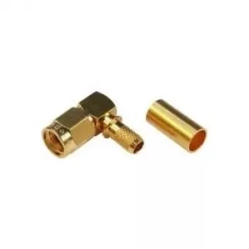 TELEGÄRTNER RP-SMA haakse crimpstekker voor RG-58C/U, 50 Ohm, verguld