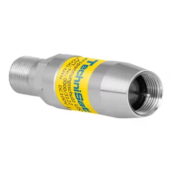 TechniSat USS1 0000/3122 coaxiale overspanningsbeveiliging, F-stekker naar F-aansluiting, zilver/geel