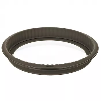 LURCH FlexiForm quichevorm 26 cm met uitneembare glazen bodem, 100% platina-silicone, Ø 30 x 4 cm, bruin (85009)
