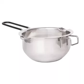 Lurch RVS bain-marie smeltkom, zilver, 11 cm diameter, 350 ml, met schenktuit en pansteunhaak (70276)