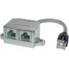 S CONN MAXIMUM CONNECTIVITY RJ45 telefoon-/ethernetsplitter-adapter, Cat. 5e, afgeschermd, 0,1 m, zwart 75002-2