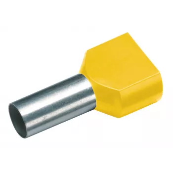 Cimco 187712 dubbele adereindhuls 6 mm² deels geïsoleerd geel (100 stk.)