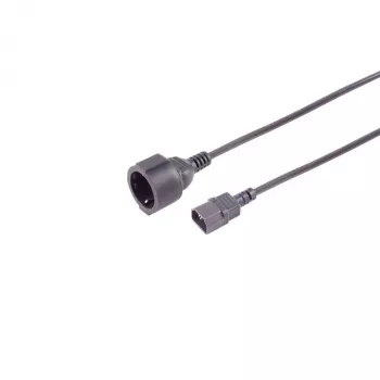 S CONN MAXIMUM CONNECTIVITY IEC C14 naar CEE 7/3 Schuko stroomadapterkabel, 1 m, 1 mm², zwart 09-07025