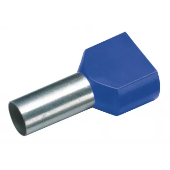 Cimco 187740 dubbele adereindhuls 2,5 mm² deels geïsoleerd blauw 100 stuks
