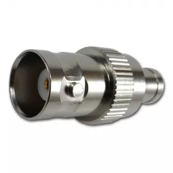 TELEGÄRTNER coaxiale adapter BNC-bus naar SMB-bus, 50 Ohm, recht, vernikkeld messing, vergulde contacten J01008F0013