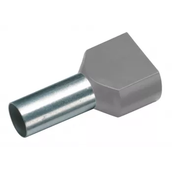Cimco 187704 dubbele adereindhuls 0,75 mm² halfgeïsoleerd grijs (100 stuks)