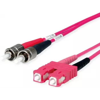 Telegärtner OM4 glasvezel-patchkabel ST naar SC, 50/125µm multimode, 2m, aqua L00891A0079