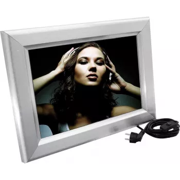 EUROPALMS A3 verlichte reclamewand-display, LED-achtergrondverlichting, aluminium frame, zilver 83331750