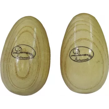 Dimavery egg shaker hout, 2 stuks, naturel 26055335