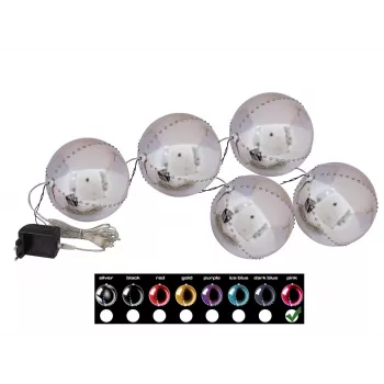 EUROPALMS LED sneeuwbal 8 cm, roze, 5-pack (83501238)