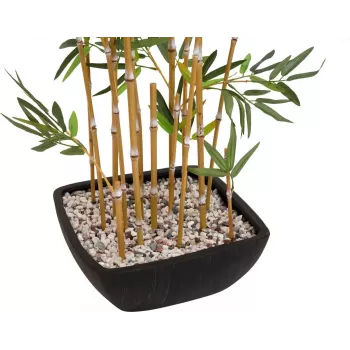 EUROPALMS kunstmatige bamboe in decoratieve schaal, 150cm 82509262