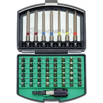 Stahlwille 1206 96080156 56-delige bitset met bithouder, 1/4 inch zeskantaandrijving