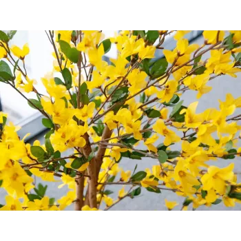 EUROPALMS kunstmatige forsythiaboom met 3 stammen, geel, 150cm 82507102
