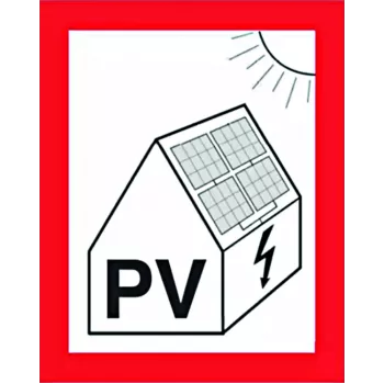 Cimco brandveiligheidsschild voor fotovoltaïsche installaties, 100 x 100 mm, zelfklevend kunststof 182799