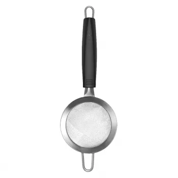 LURCH TANGO keukenzeef 9,5 cm, zwart/zilver, fijne zeef van roestvrij staal met kunststofgreep 230240